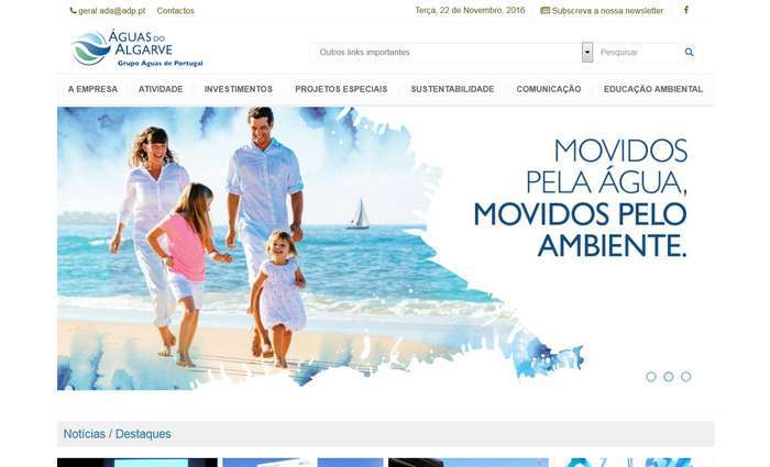 Águas do Algarve anunciou o lançamento de novo website